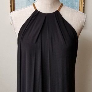 Black Dress with Gold Chain